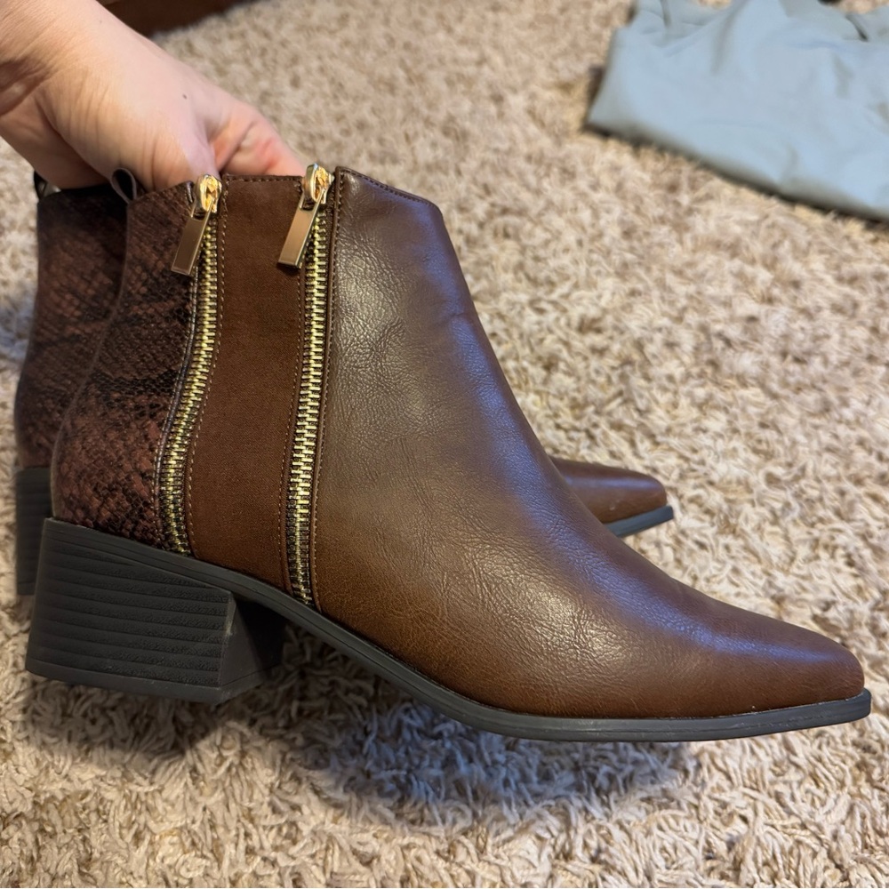 Brown booties